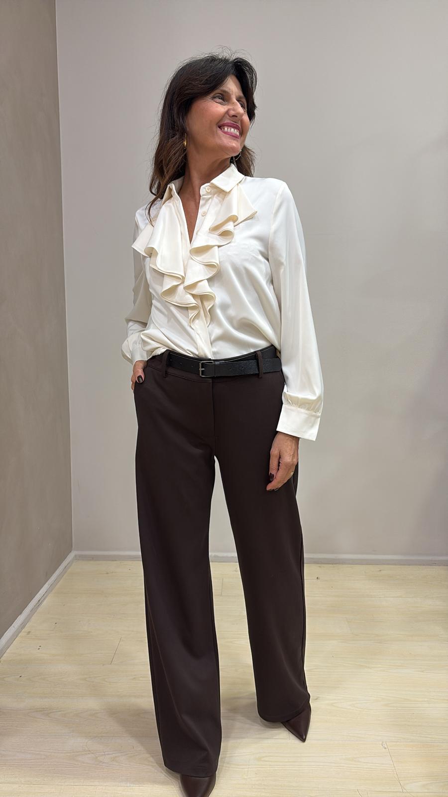 Camicia INFLUENCER Raso – Rouches Romantiche e Dettagli Couture