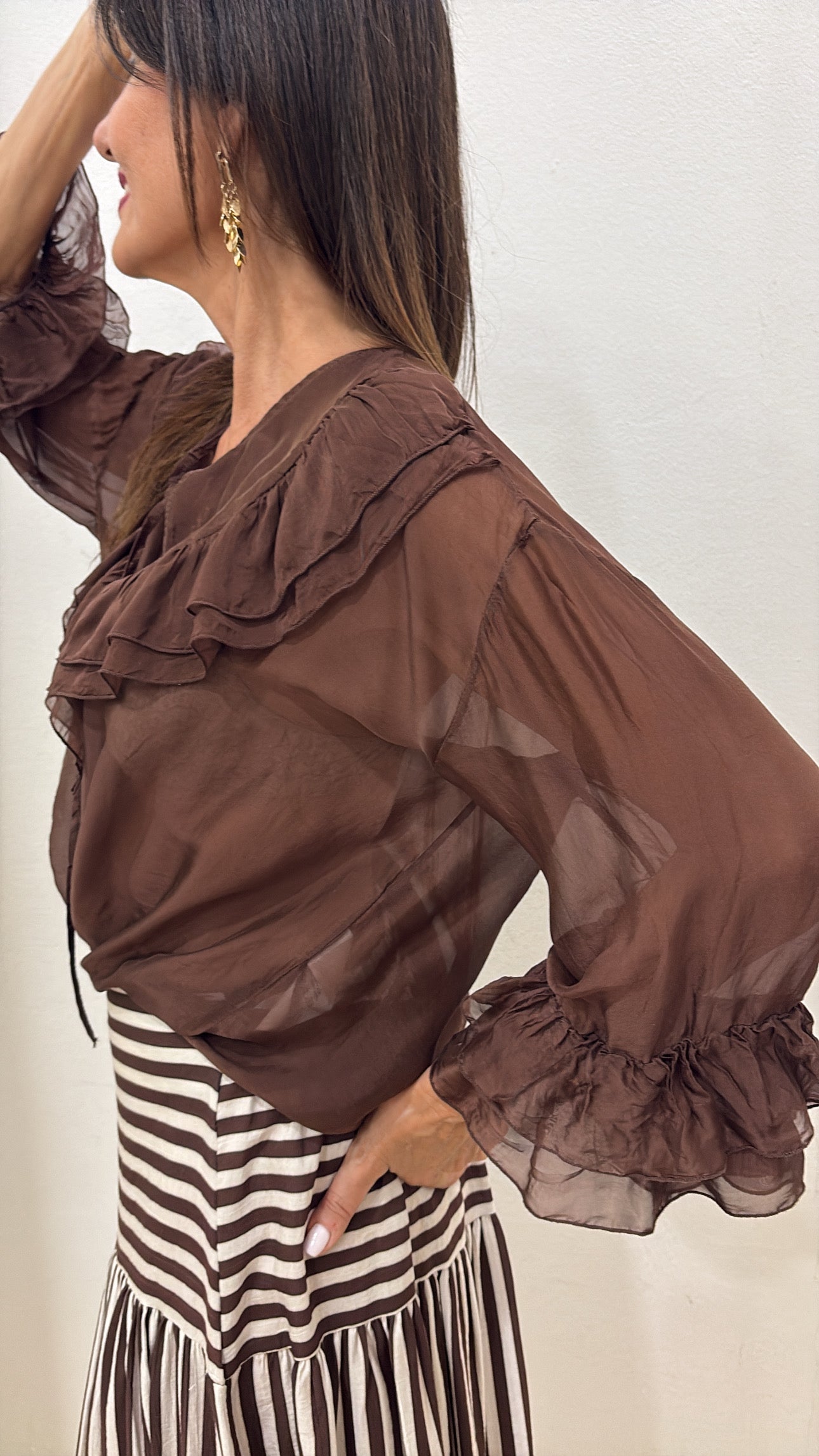 Blusa rouge misto seta