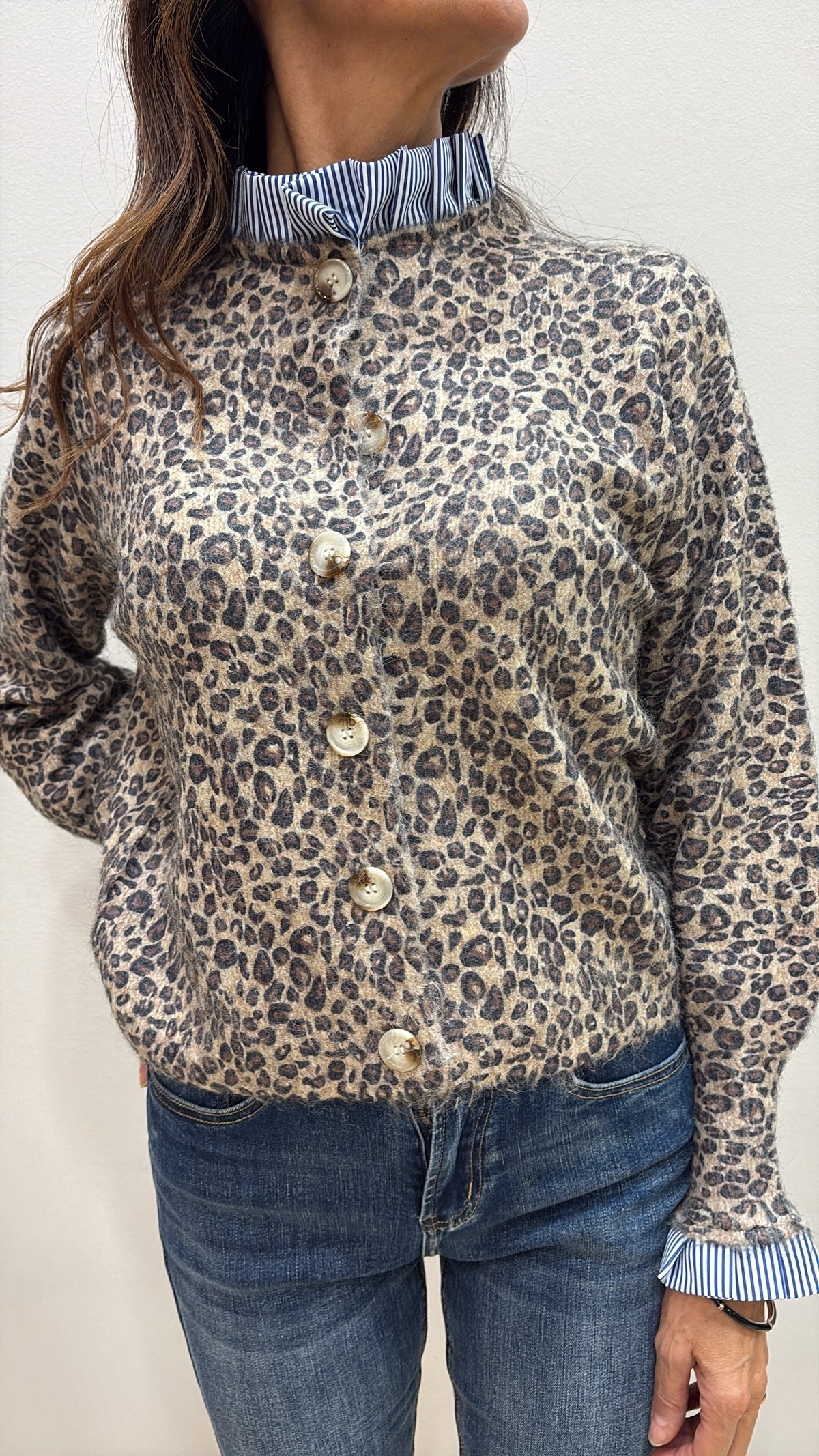 Cardigan stampa animalier E1572