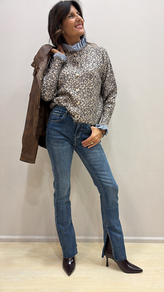 Cardigan stampa animalier E1572