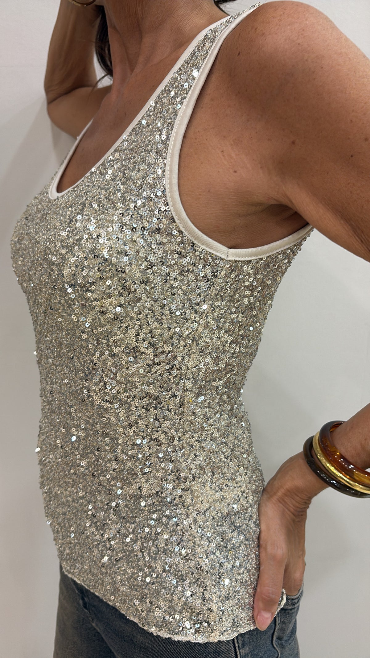 Canotta paillettes Susy Mix C109W
