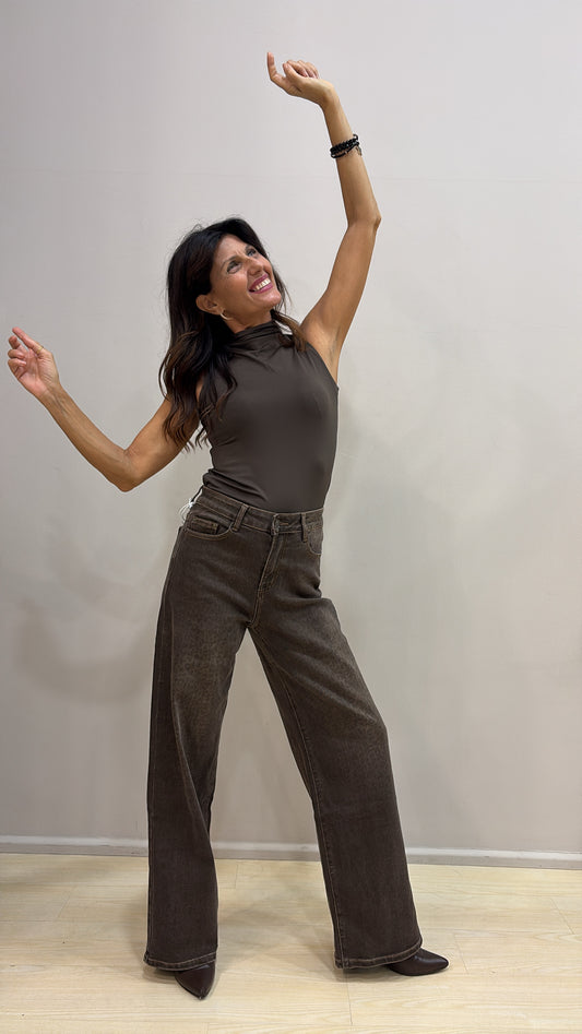 Jeans Palazzo con stampa  E 3006