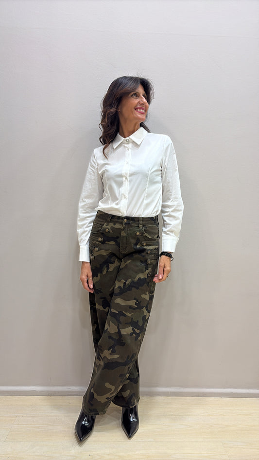 Camicia Susy Mix c/bottone gioiello E 74826
