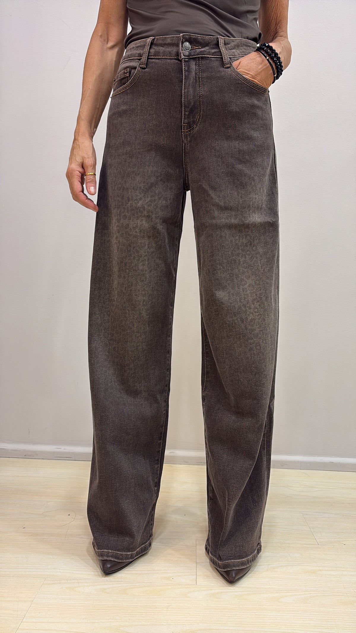 Jeans Palazzo con stampa  E 3006