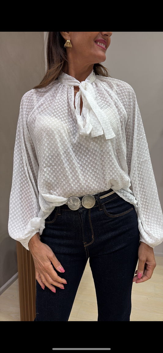 Blusa con fiocco MB
