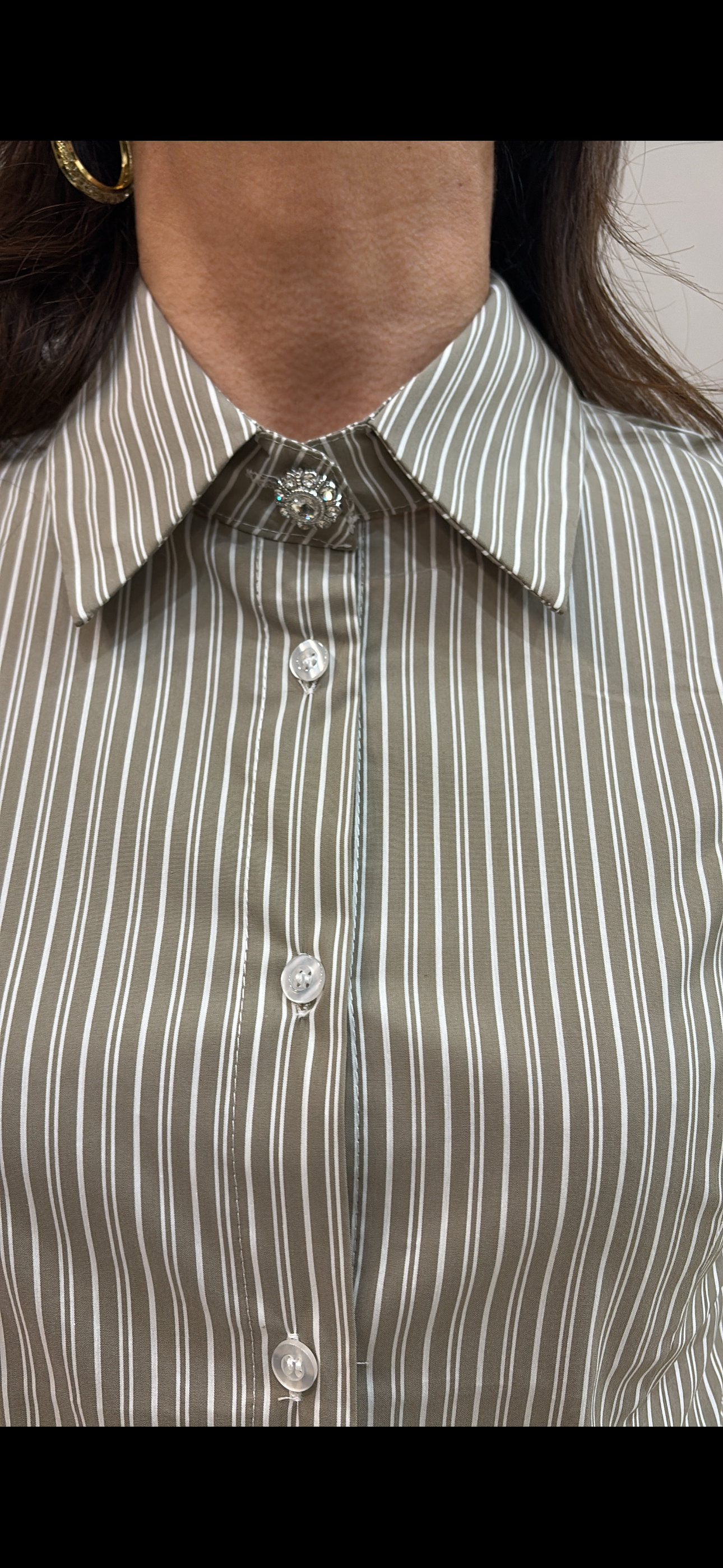Camicia bottone gioiello