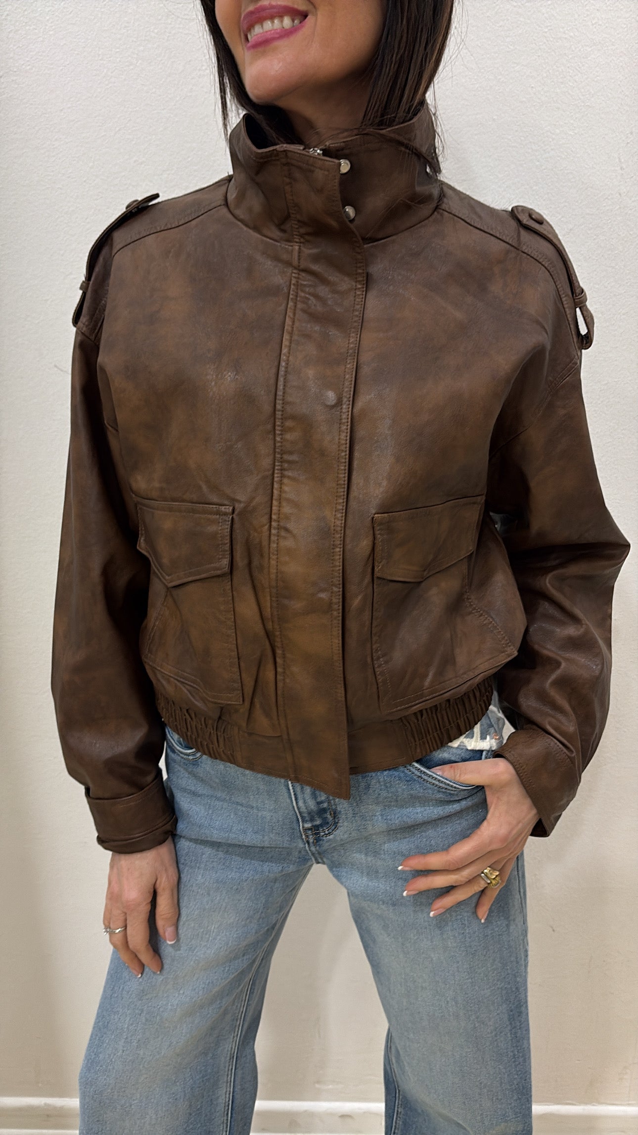 Bomber cuoio