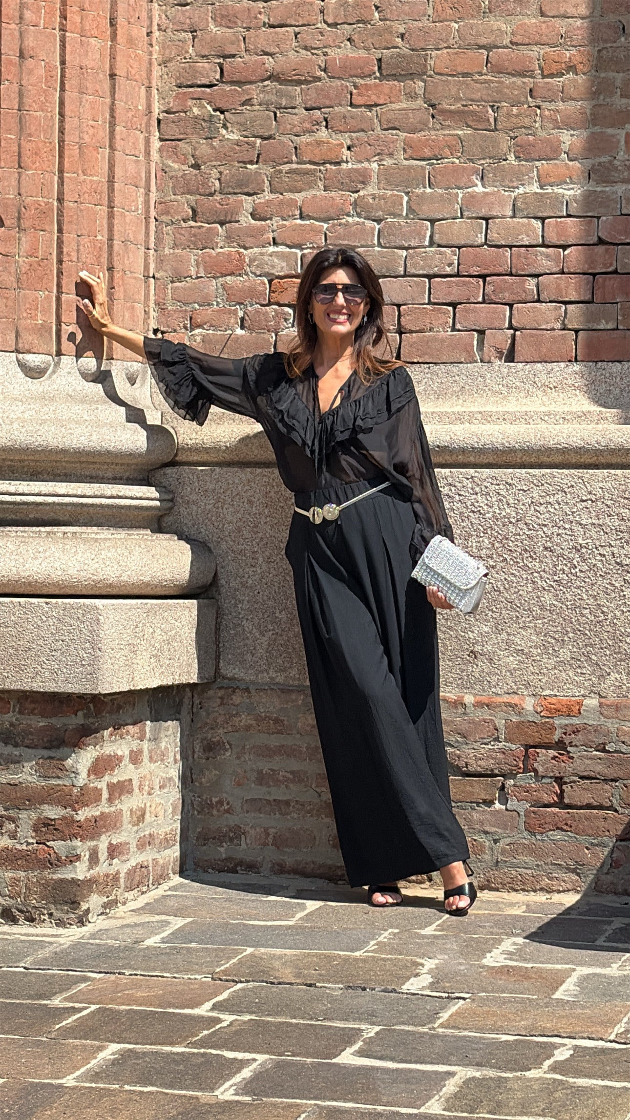 Blusa rouge misto seta