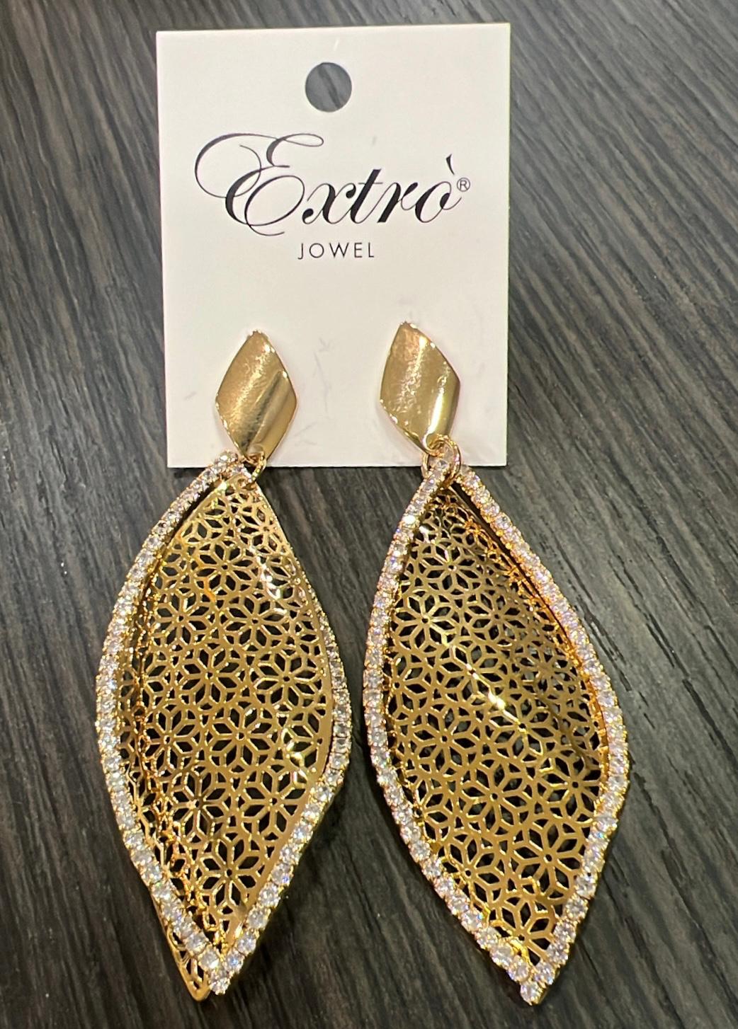 Orecchino Extro’ Jowel pendente foglia oro