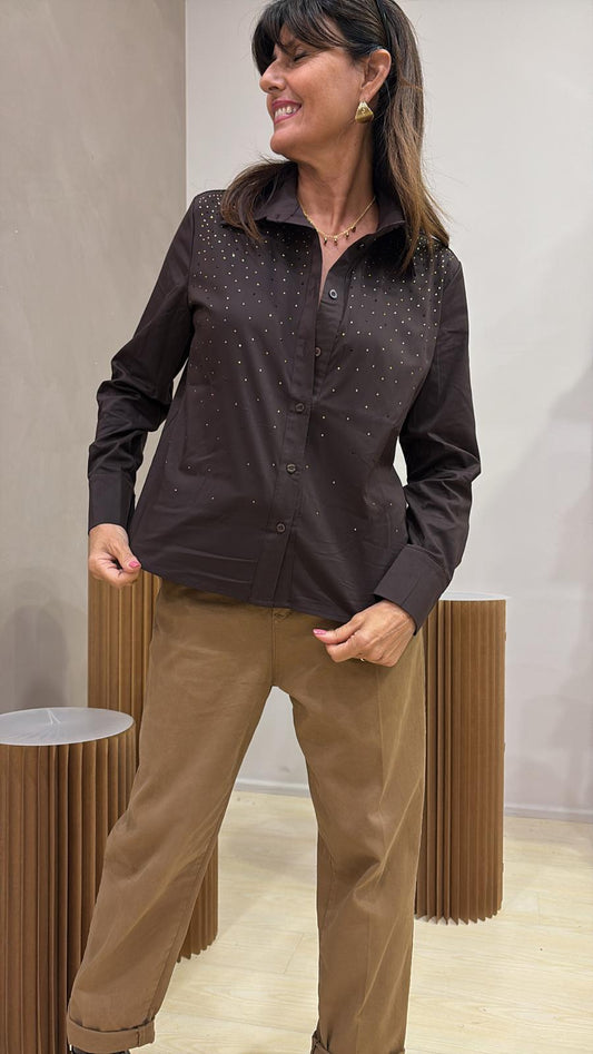 Camicia Susy Mix Strass – Eleganza Brillante AI 25/26